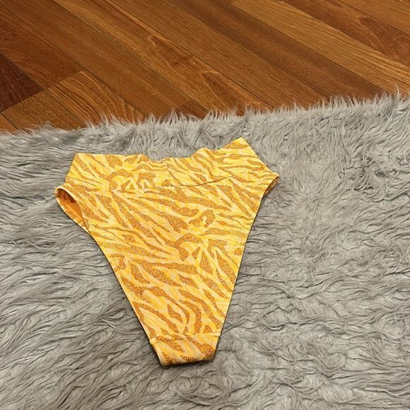 NWT aerie‎ high cut cheeky orange zebra print swimsuit bottoms - Picture 5 of 5